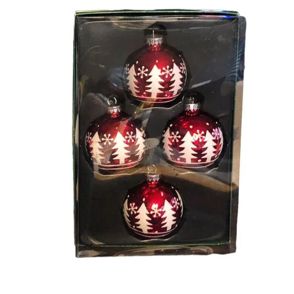 Kurt Adler Ornament Ball‎ Glass Christmas Tree Vintage Snowflake Vintage Sparkle - Picture 5 of 15